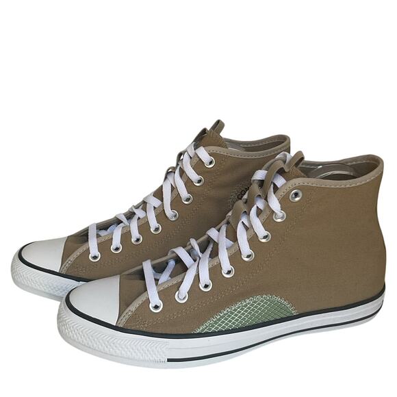 Converse Chuck Taylor All Star High Top Tan Green Canvas Men’s 9 Women’s 11 - Picture 2 of 9